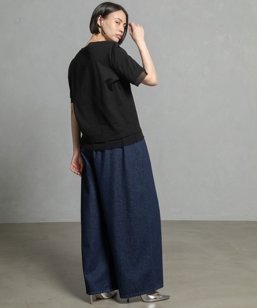 MARECHAL TERRE（マルシャルテル）の「シアーレイヤードTシャツ（Tシャツ/カットソー・レディース・ブラック/ブルー/ホワイト/ライトグリーン・MEDIUM）」の17枚目の写真