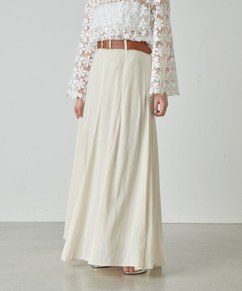 SHENERY（シーナリー）の「《美シルエット》ハイウエストフレアスカート（スカート・レディース・アイボリー/ブラウン・38/36）」の2枚目の写真