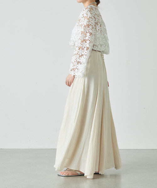 SHENERY（シーナリー）の「《美シルエット》ハイウエストフレアスカート（スカート・レディース・アイボリー/ブラウン・38/36）」の6枚目の写真