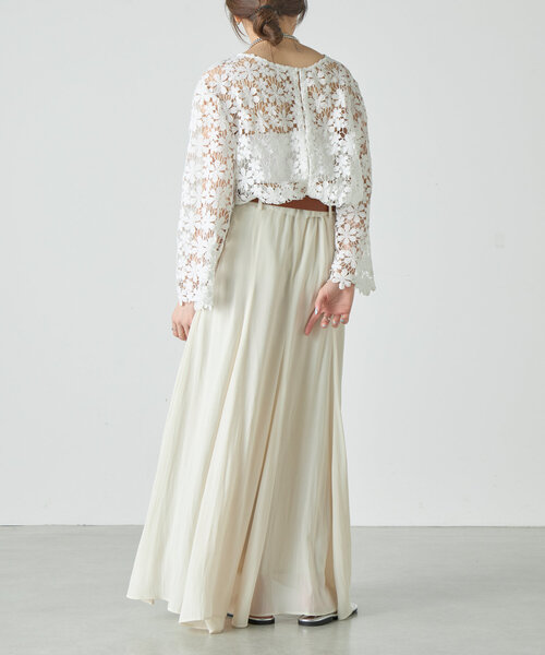 SHENERY（シーナリー）の「《美シルエット》ハイウエストフレアスカート（スカート・レディース・アイボリー/ブラウン・38/36）」の7枚目の写真