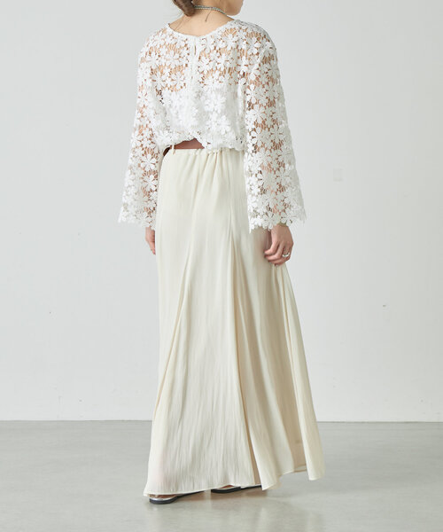 SHENERY（シーナリー）の「《美シルエット》ハイウエストフレアスカート（スカート・レディース・アイボリー/ブラウン・38/36）」の8枚目の写真