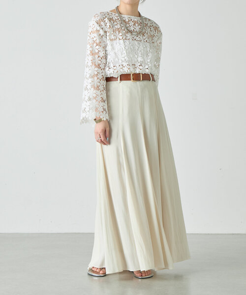 SHENERY（シーナリー）の「《美シルエット》ハイウエストフレアスカート（スカート・レディース・アイボリー/ブラウン・38/36）」の12枚目の写真