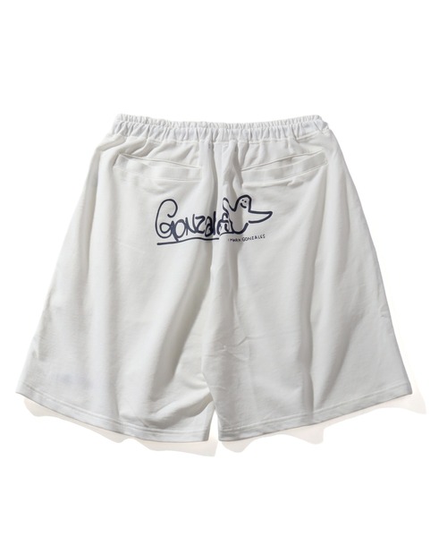 Mark Gonzales(マーク・ゴンザレス)の「【Mark Gonzales/マーク ゴンザレス】裏毛 アートワークデザイン スウェットショートパンツ(その他パンツ・メンズ・ホワイト/杢グレー/ブラック・M/L/XL)」の4枚目の写真