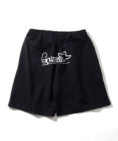 Mark Gonzales(マーク・ゴンザレス)の「【Mark Gonzales/マーク ゴンザレス】裏毛 アートワークデザイン スウェットショートパンツ(その他パンツ・メンズ・ホワイト/杢グレー/ブラック・M/L/XL)」の6枚目の写真