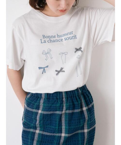 セール】リボンTシャツ（Tシャツ/カットソー）｜Samansa Mos2