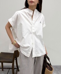 【GEVACO/ゲバコ】バンドカラーフライフロントフレンチスリーブシャツ