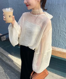 hinari | リボンタイ付きシアーブラウス(シャツ/ブラウス)