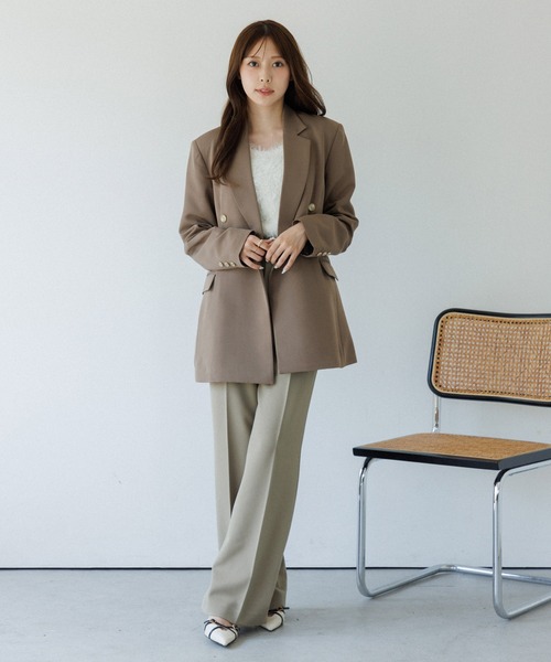 SENEE（セニー）の「high waist center press slacks（ハイウエストセンタープレススラックス）（スラックス・レディース・ブラック/ベージュ・SMALL/MEDIUM）」の10枚目の写真