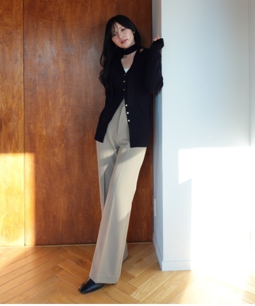 SENEE（セニー）の「high waist center press slacks（ハイウエストセンタープレススラックス）（スラックス・レディース・ブラック/ベージュ・SMALL/MEDIUM）」の20枚目の写真
