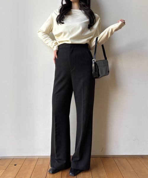 SENEE（セニー）の「high waist center press slacks（ハイウエストセンタープレススラックス）（スラックス・レディース・ブラック/ベージュ・SMALL/MEDIUM）」の22枚目の写真