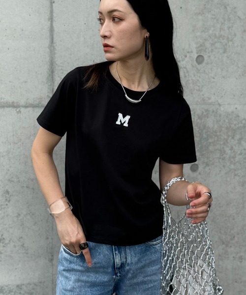 deux amour(ドゥーザムール)の「UVカット接触冷感 MorA刺繍Tシャツ(Tシャツ/カットソー・レディース・ブラック/ホワイト/アイボリー/ダークブラック・FREE/MEDIUM)」の20枚目の写真