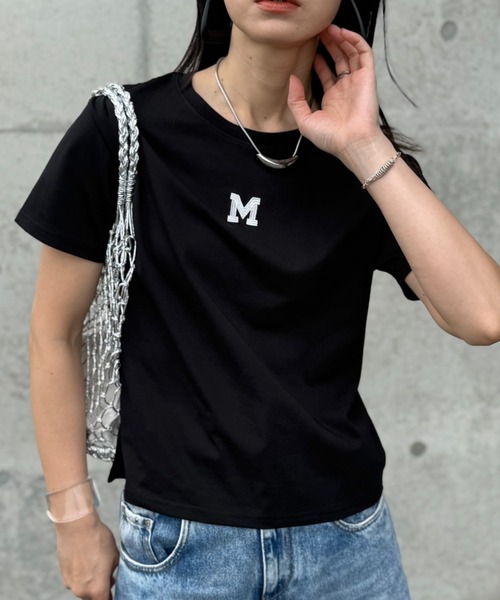 deux amour(ドゥーザムール)の「UVカット接触冷感 MorA刺繍Tシャツ(Tシャツ/カットソー・レディース・ブラック/ホワイト/アイボリー/ダークブラック・FREE/MEDIUM)」の18枚目の写真