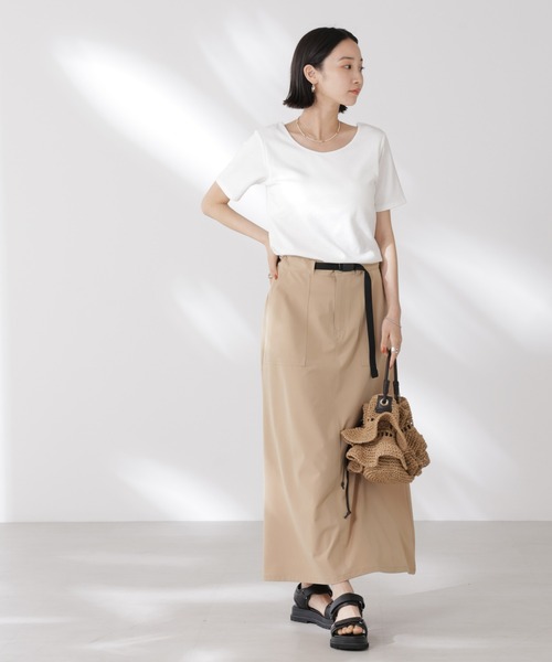 抗菌防臭・接触冷感機能カップ付きクルーネックトップス