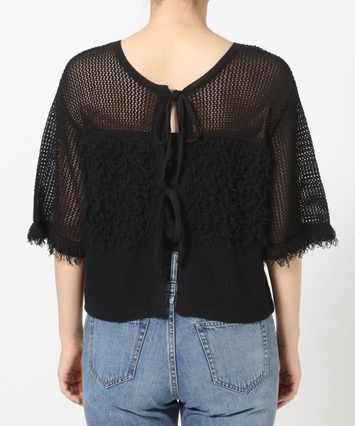 LOWRYS FARM（ローリーズファーム）の「フリンジ２ＷＡＹカーディガン　572291（カーディガン/ボレロ・レディース・ベージュ/ブラウン/ブラック・FREE）」の8枚目の写真