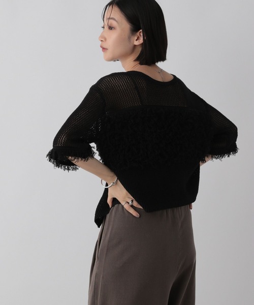 LOWRYS FARM（ローリーズファーム）の「フリンジ２ＷＡＹカーディガン　572291（カーディガン/ボレロ・レディース・ベージュ/ブラウン/ブラック・FREE）」の19枚目の写真