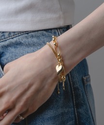 Os accessory（オズアクセサリー）の「Os　-オズ-　【金属アレルギー対応】２連チャームブレスレット（ブレスレット）」