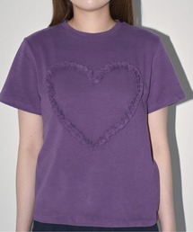 【zozo限定】ハート レースフラワー 立体 Tシャツ 伸縮性あり