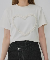 【zozo限定】ハート レースフラワー 立体 Tシャツ 伸縮性あり