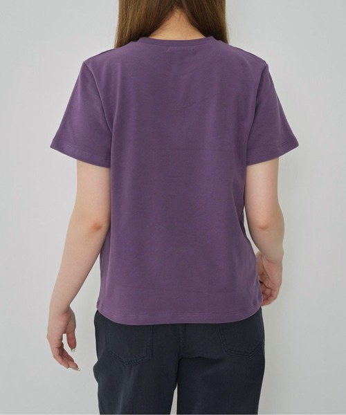 Enewd nina(エニュードニーナ)の「【zozo限定】ハート レースフラワー 立体 Tシャツ 伸縮性あり(Tシャツ/カットソー・レディース・ブラック/パープル/ホワイト/グレー・FREE)」の6枚目の写真