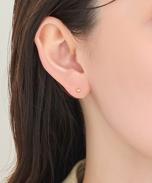 Phoebe（フィービィー）の「【金属アレルギー対応】ハートピアス(片耳)/サージカルステンレス（ピアス（片耳用）・レディース・ゴールド系1/ゴールド系2/シルバー系1・FREE）」の4枚目の写真