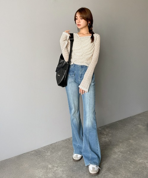 mily bilet（ミウィビレット）の「【mily bilet】トレンドの愛されアイテム。アシメシアーレースギャザープルオーバー（Tシャツ/カットソー・レディース・ブラック/アイボリー/ブラウン・LARGE/MEDIUM/SMALL/X-LARGE）」の11枚目の写真