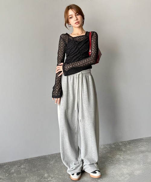 mily bilet（ミウィビレット）の「【mily bilet】トレンドの愛されアイテム。アシメシアーレースギャザープルオーバー（Tシャツ/カットソー・レディース・ブラック/アイボリー/ブラウン・LARGE/MEDIUM/SMALL/X-LARGE）」の18枚目の写真