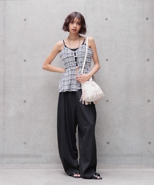 PAGEBOY（ページボーイ）の「ポコポコホックビスチェ（キャミソール・レディース・ブルー系その他/ブラック系その他/ブラック・FREE）」の9枚目の写真