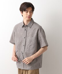THE SHOP TK （ザ ショップ ティーケー ）の「シアサッカーチェックシャツ 【洗濯機OK】（シャツ/ブラウス・メンズ）」