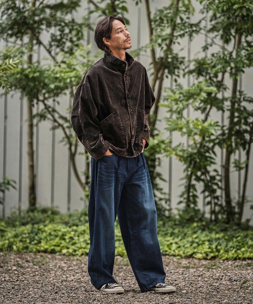 CAMBIO（カンビオ）の「mj10922-Medium Wale Chemical Wash Corduroy Military jacket ミリタリージャケット（ミリタリージャケット・メンズ・ブラック/ブラウン・M/L）」の22枚目の写真