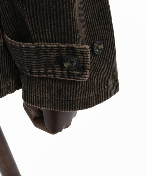 CAMBIO（カンビオ）の「mj10922-Medium Wale Chemical Wash Corduroy Military jacket ミリタリージャケット（ミリタリージャケット・メンズ・ブラック/ブラウン・M/L）」の6枚目の写真