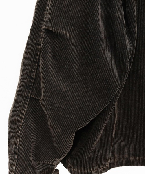 CAMBIO（カンビオ）の「mj10922-Medium Wale Chemical Wash Corduroy Military jacket ミリタリージャケット（ミリタリージャケット・メンズ・ブラック/ブラウン・M/L）」の5枚目の写真