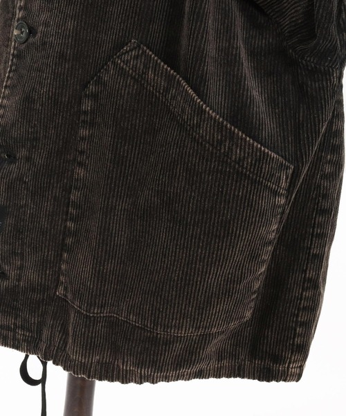 CAMBIO（カンビオ）の「mj10922-Medium Wale Chemical Wash Corduroy Military jacket ミリタリージャケット（ミリタリージャケット・メンズ・ブラック/ブラウン・M/L）」の4枚目の写真
