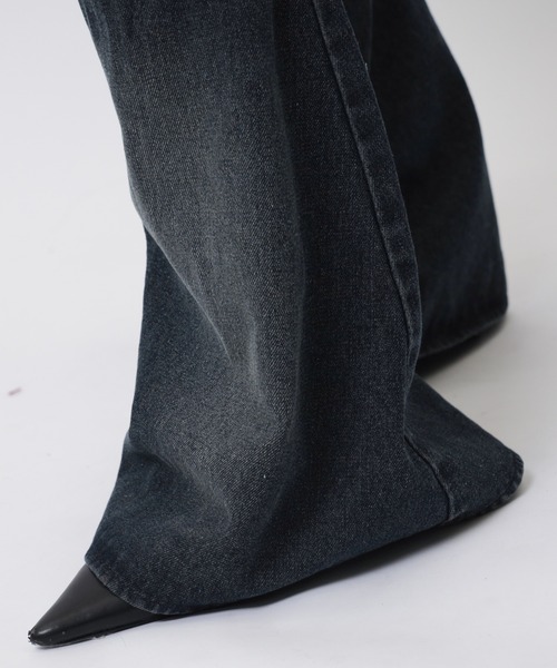 SPIRALGIRL（スパイラルガール）の「レッグウォーマーリブスカート（デニムスカート・レディース・ブラック/ブルー・FREE）」の14枚目の写真