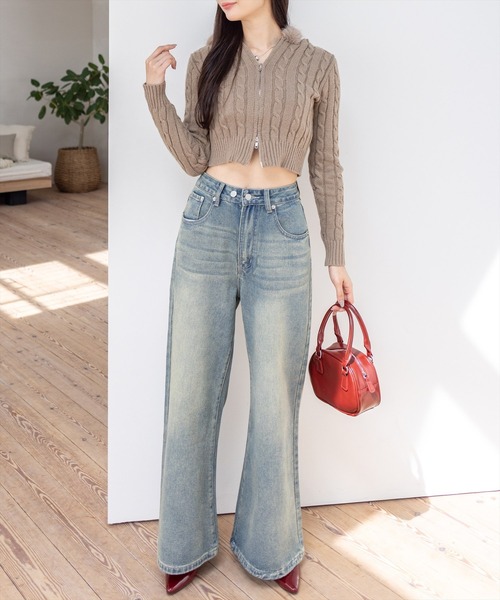 clear（クリア）の「【低身長用サイズ有】ワイドデニムパンツ[着回し抜群 大人 カジュアル]≪再入荷≫（デニムパンツ・レディース・ブラック/ブルー系その他2/ブルー・S/M/PS）」の4枚目の写真