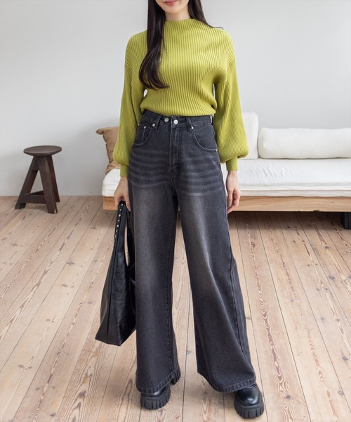 clear（クリア）の「【低身長用サイズ有】ワイドデニムパンツ[着回し抜群 大人 カジュアル]≪再入荷≫（デニムパンツ・レディース・ブラック/ブルー系その他2/ブルー・S/M/PS）」の10枚目の写真