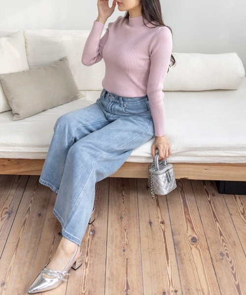 clear（クリア）の「【低身長用サイズ有】ワイドデニムパンツ[着回し抜群 大人 カジュアル]≪再入荷≫（デニムパンツ・レディース・ブラック/ブルー系その他2/ブルー・S/M/PS）」の8枚目の写真