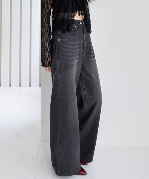 clear（クリア）の「【低身長用サイズ有】ワイドデニムパンツ[着回し抜群 大人 カジュアル]≪再入荷≫（デニムパンツ・レディース・ブラック/ブルー系その他2/ブルー・S/M/PS）」の11枚目の写真