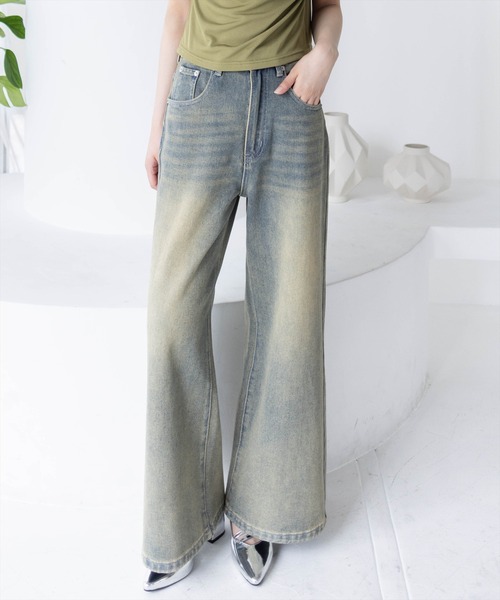 clear（クリア）の「【低身長用サイズ有】ワイドデニムパンツ[着回し抜群 大人 カジュアル]≪再入荷≫（デニムパンツ・レディース・ブラック/ブルー系その他2/ブルー・S/M/PS）」の7枚目の写真