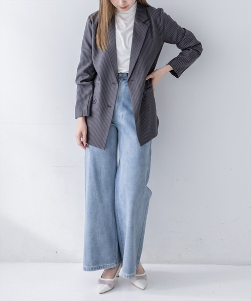 clear（クリア）の「【低身長対応／サイズ展開あり】ワイドデニムパンツ[着回し抜群 大人 カジュアル]≪再入荷≫（デニムパンツ・レディース・ブラック/ブルー系その他2/ブルー・S/M/PS）」の13枚目の写真