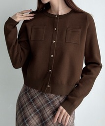 Meiru（メイル）の「ボタンデザインクルーネックニットカーディガン（カーディガン/ボレロ）」