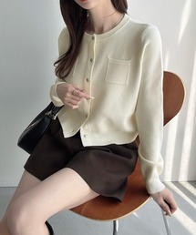 Meiru（メイル）の「ボタンデザインクルーネックニットカーディガン（カーディガン/ボレロ）」