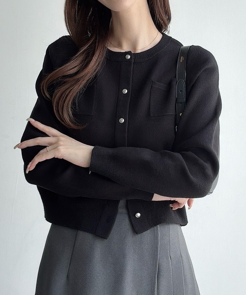 3.8万✨未使用 ルネ ボレロカーディガン ロゴプレート 22年 ネイビー 34 René - ルネ カーディガン ボレロ ネイビー 34の通販 by momo's