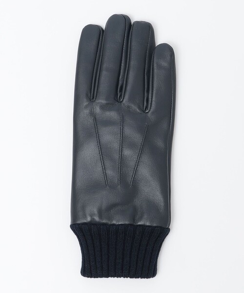 SHIPS（シップス）の「SHIPS:〈タッチパネル対応〉レザー リブ グローブ（手袋・メンズ・ネイビー/ブラウン/ブラック・ONE SIZE）」の7枚目の写真