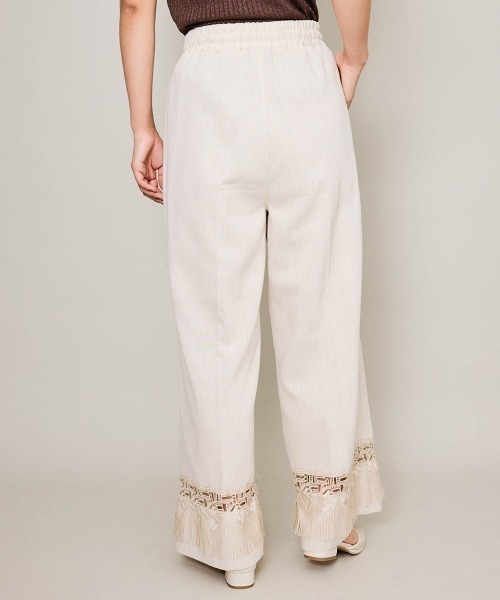 QUEENS COURT（クイーンズコート）の「レーヨンアサレースアレンジイージーパンツ≪洗濯機で洗える≫（その他パンツ・レディース・ブラック/ベージュ/ブラウン・M）」の19枚目の写真