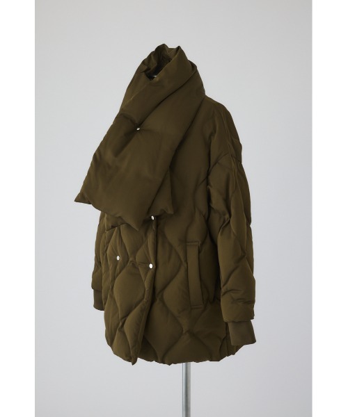 RIM.ARK（リムアーク）の「Double breasted stole down CT ダブルブレステッドストールコート（ダウンジャケット/コート・レディース・ブラック/カーキ・FREE）」の12枚目の写真