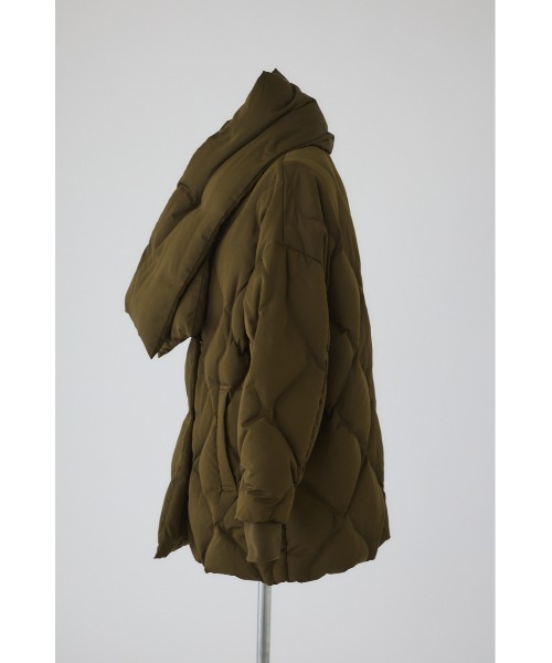 RIM.ARK（リムアーク）の「Double breasted stole down CT ダブルブレステッドストールコート（ダウンジャケット/コート・レディース・ブラック/カーキ・FREE）」の13枚目の写真