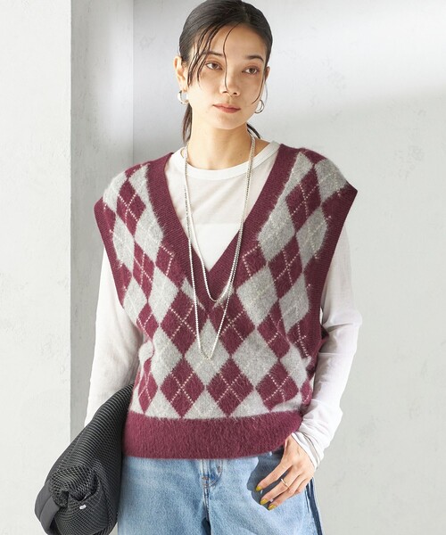 【タグ付き新品】アーガイルハンドニットベスト タグ付き新品】アーガイルハンドニットベスト - メルカリ