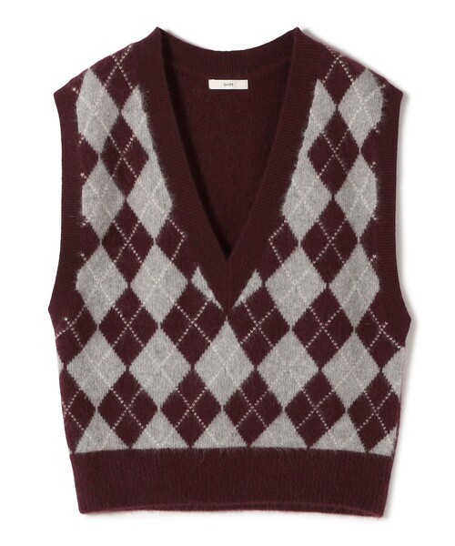 手洗い可能〉ディープ Vネック アーガイル ベスト（ベスト）｜SHIPS
