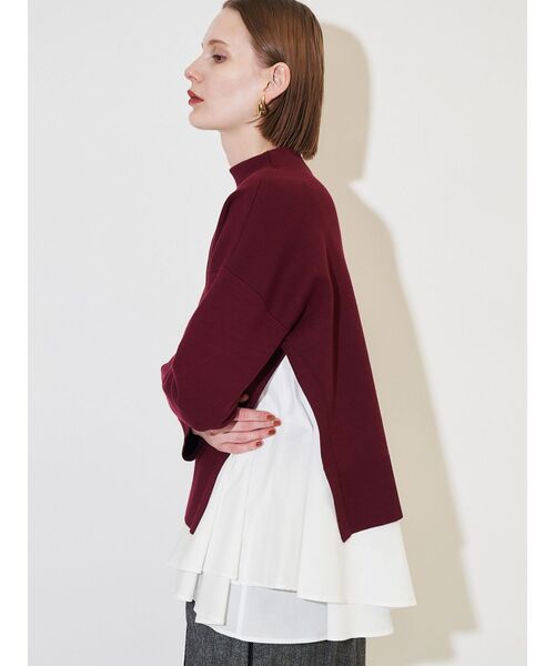 ELENDEEK（エレンディーク）の「キャミセットサイズスリットニット（ニット/セーター・レディース・ボルドー/ブラック/グレー・FREE）」の3枚目の写真