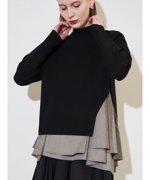 ELENDEEK（エレンディーク）の「キャミセットサイズスリットニット（ニット/セーター・レディース・ボルドー/ブラック/グレー・FREE）」の2枚目の写真